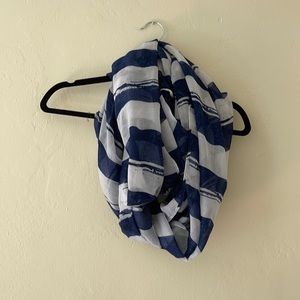 Navy and white circle scarf